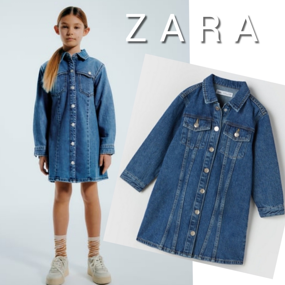 ZARA Denim shirt dress Bloggers favorite
